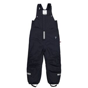 Polarn O. Pyret size 3-4 Y black bib-style waterproof snow pants.